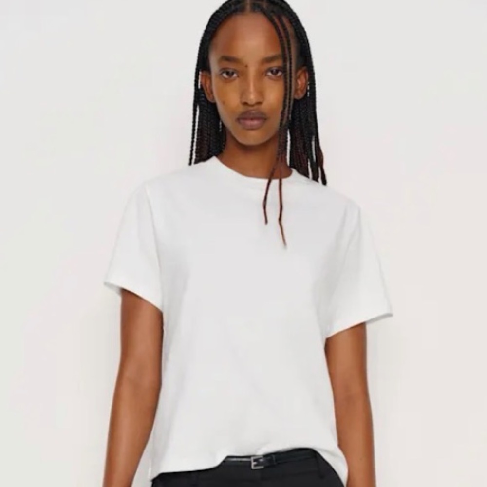 Reformation White Rowan Crew Tee Shirt
